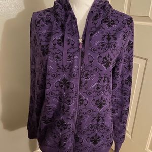 Danskin purple and black zip up hoodie size XL